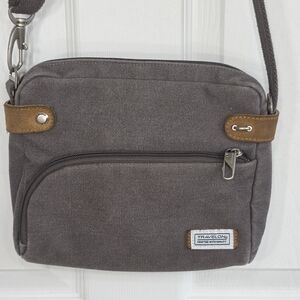 Travelon Anti-theft Charcoal & Brown Messenger Bag Crossbody Bag RDIF Protection